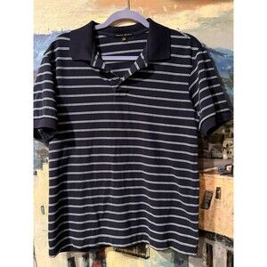 Banana Republic  Polo Shirt Mens Medium Striped In Blue Color